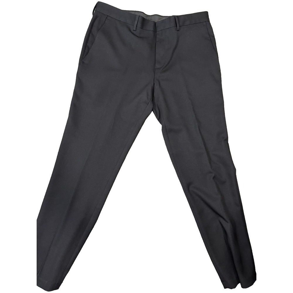 Kenneth Cole Reaction Dress Pants Black Men's 34x29 Flat Front Slacks